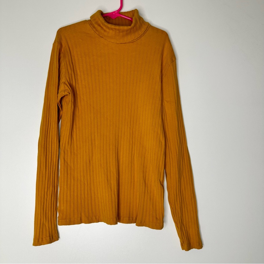 Zara kids ribbed turtleneck mustard sweater long sleeve top 13-14